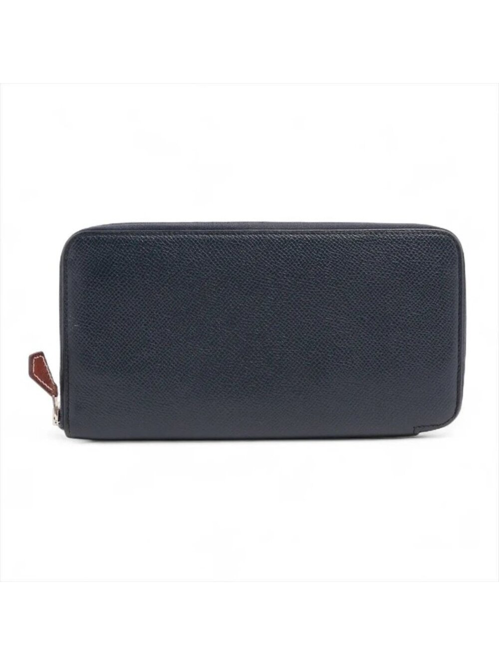 Hermes Azap Long Silk'in Leather Wallet Navy